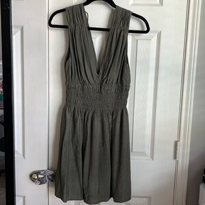 Abercrombie Olive green smocked waist dress worn once